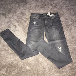 Express Gray Super Skinny Hyper Stretch Jeans NWT